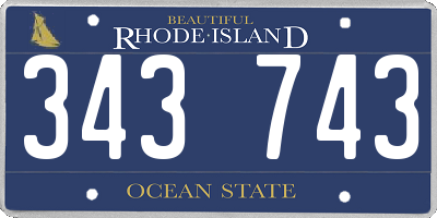 RI license plate 343743