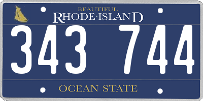 RI license plate 343744