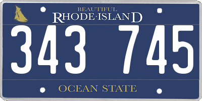 RI license plate 343745