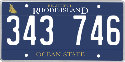 RI license plate 343746
