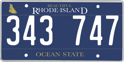 RI license plate 343747