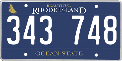 RI license plate 343748
