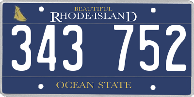 RI license plate 343752