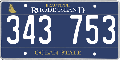 RI license plate 343753