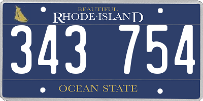 RI license plate 343754