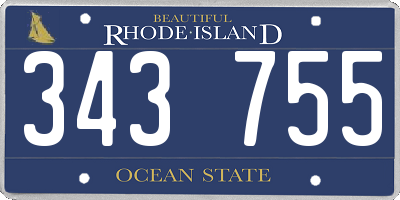 RI license plate 343755