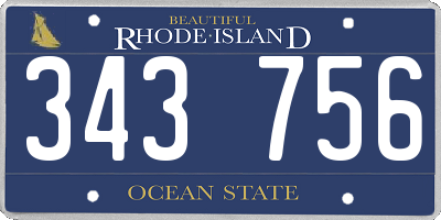 RI license plate 343756
