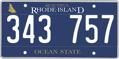 RI license plate 343757