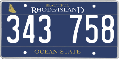 RI license plate 343758