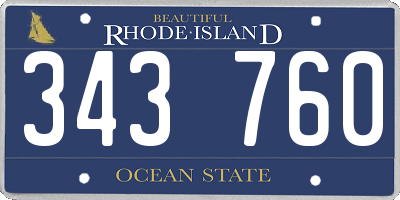 RI license plate 343760