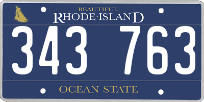 RI license plate 343763