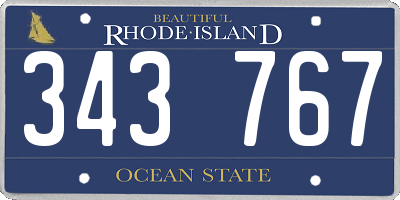 RI license plate 343767