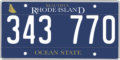 RI license plate 343770