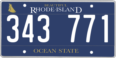 RI license plate 343771