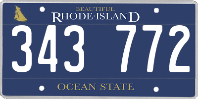 RI license plate 343772