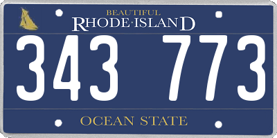 RI license plate 343773
