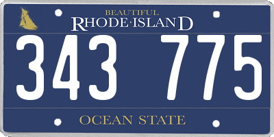 RI license plate 343775