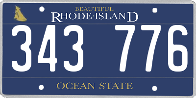 RI license plate 343776