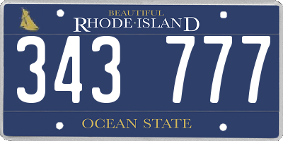 RI license plate 343777