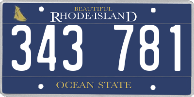 RI license plate 343781