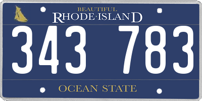 RI license plate 343783