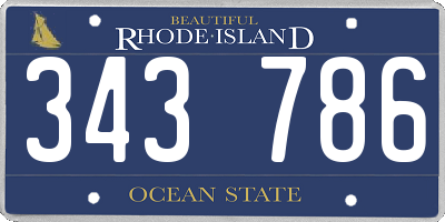 RI license plate 343786
