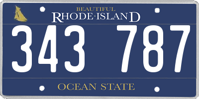 RI license plate 343787