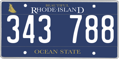RI license plate 343788