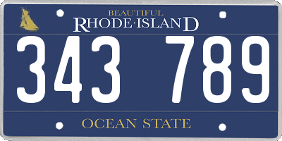 RI license plate 343789