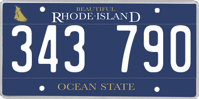 RI license plate 343790
