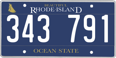 RI license plate 343791