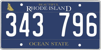 RI license plate 343796