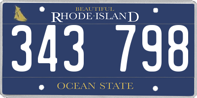 RI license plate 343798