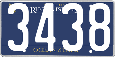 RI license plate 3438