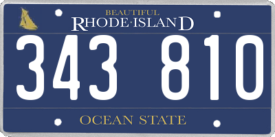 RI license plate 343810