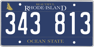 RI license plate 343813