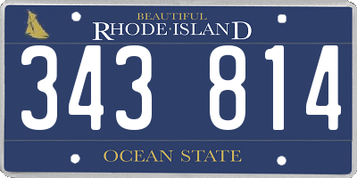 RI license plate 343814