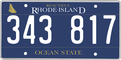 RI license plate 343817
