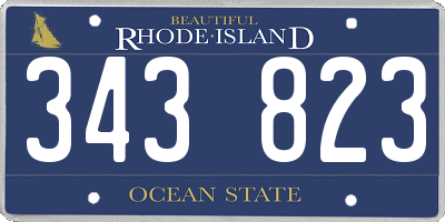 RI license plate 343823