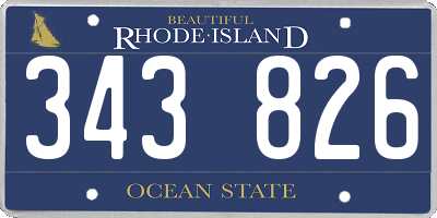 RI license plate 343826