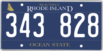 RI license plate 343828