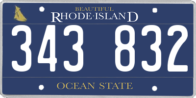 RI license plate 343832