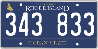 RI license plate 343833