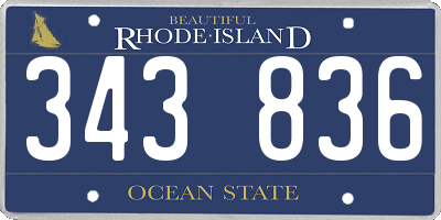 RI license plate 343836