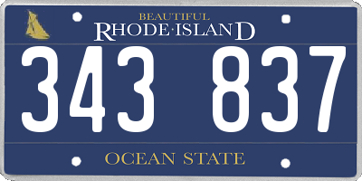 RI license plate 343837