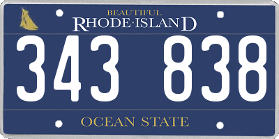 RI license plate 343838