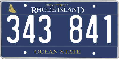 RI license plate 343841