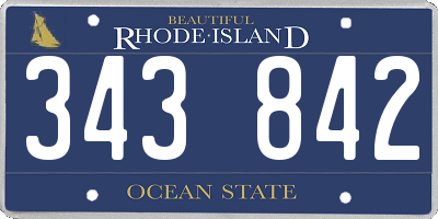 RI license plate 343842