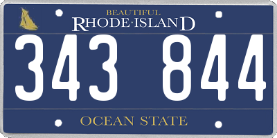 RI license plate 343844