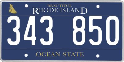 RI license plate 343850